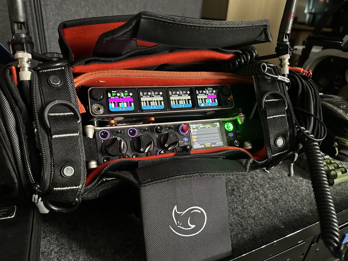 Sound Devices 833 mixer-recorder with Nexus receiver - field recording gear for narrative production.