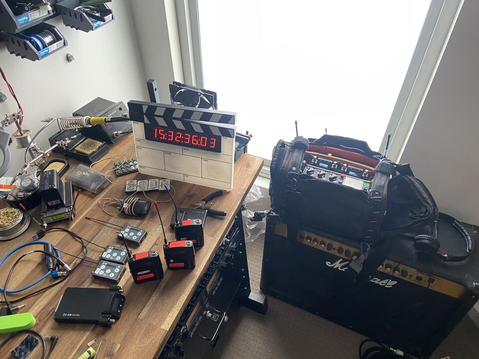 Sound gear laid out on my office desk